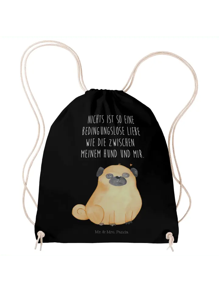 

Спортивная сумка Mr & Mrs Panda Sportbeutel Mops, черный