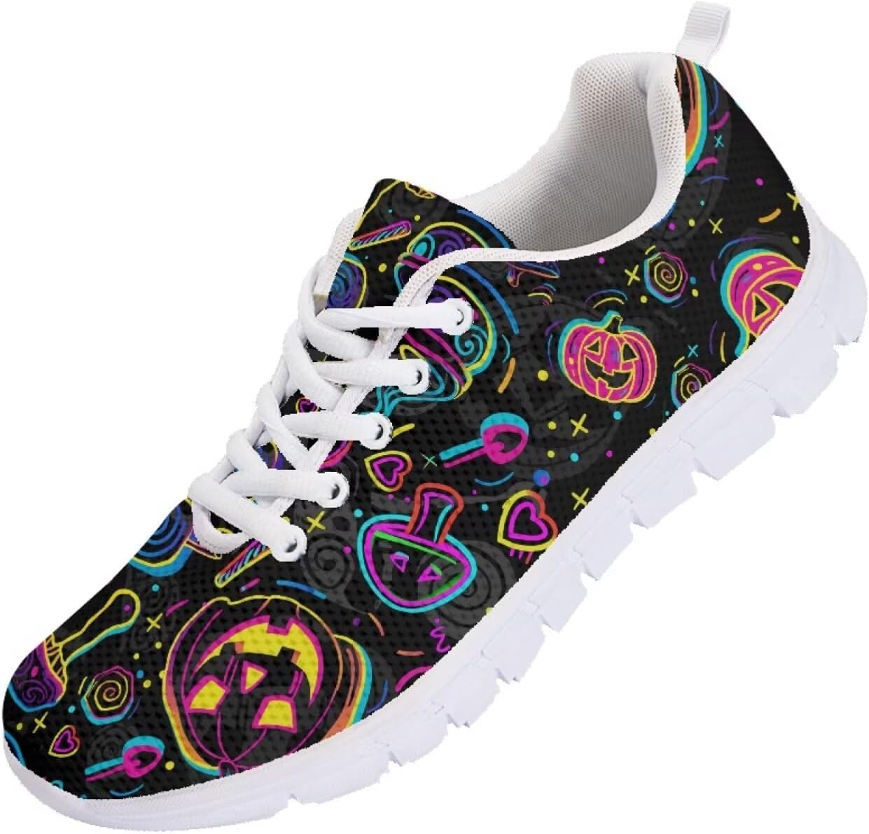 

Кроссовки Forchrinse для мужчин и женщин, комфортные, на шнуровке, для ходьбы и спорта, легкие спортивные ботинки, Halloween Pumpkins