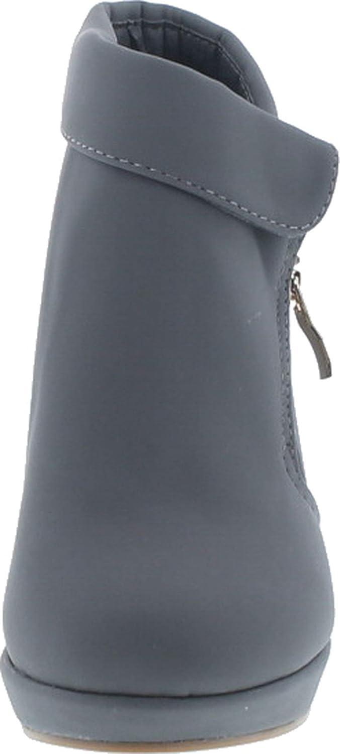 Lucky Top BESTON Stella-6K ботильоны на платформе с клиновидным каблуком и отворотом, Grey Nubuck — фото 2
