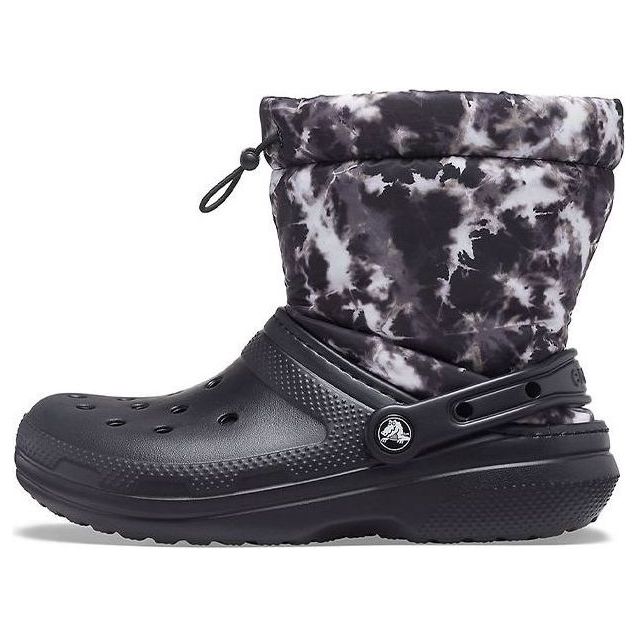 

Ботинки Crocs Classic Lined Neo Puff Tie Dye Boots 'Black White' 207328-001, черный