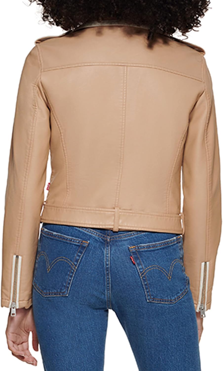 Женская куртка-косуха Levi's с поясом из искусственной кожи, коричневый/кремовый — фото 2