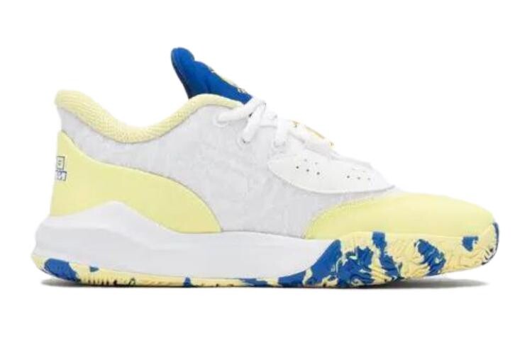 Детские баскетбольные кроссовки Kids Low-top White/Yellow Decathlon, белый/желтый — фото 2