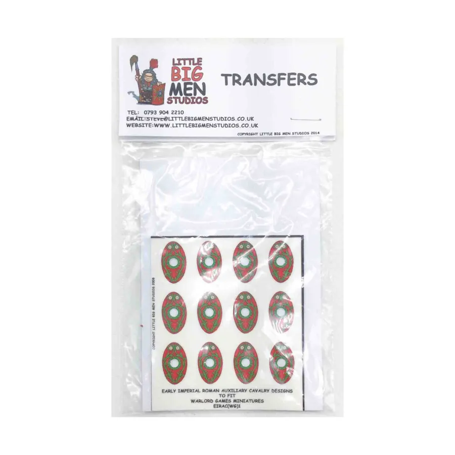 

Модели ранней императорской римской вспомогательной кавалерии, Warlord Games - Shield Transfers