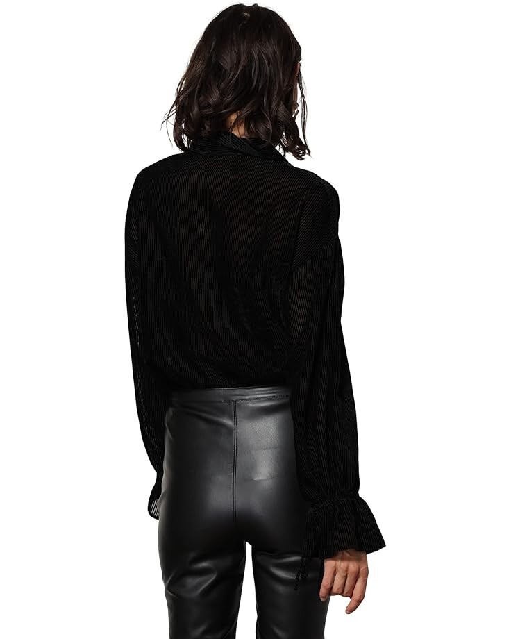 

Топ line and dot Michelle Velvet Striped Top, черный