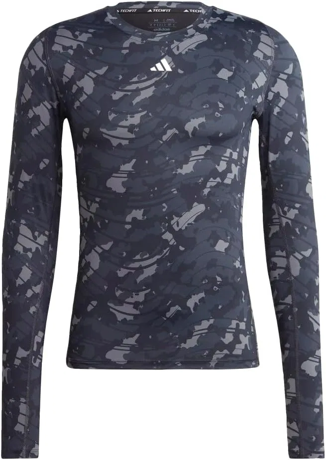 Футболка Adidas Techfit Aeroready с длинным рукавом для тренировок, черный