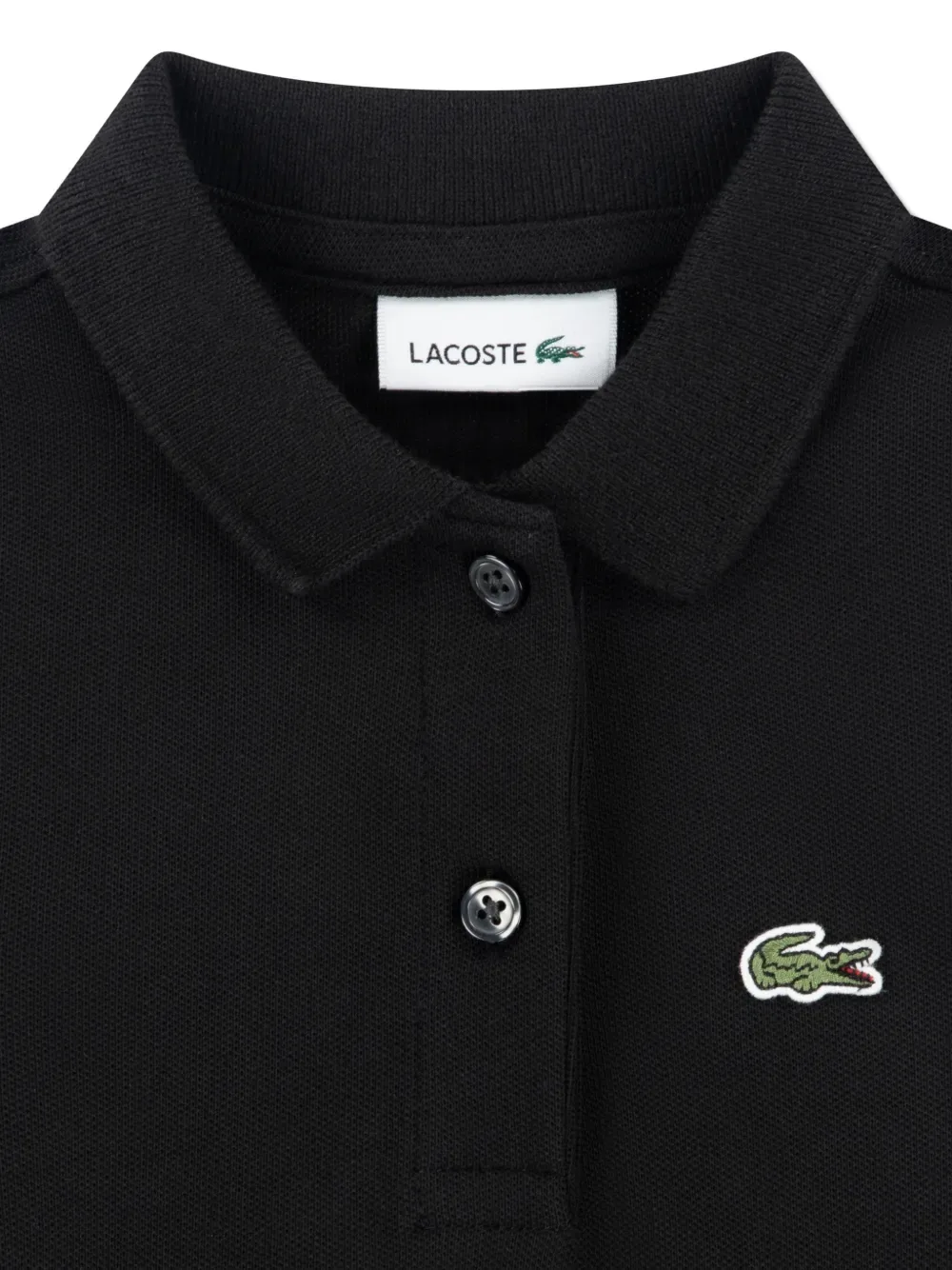 Платье с воротником и логотипом Lacoste Kids, черный — фото 3