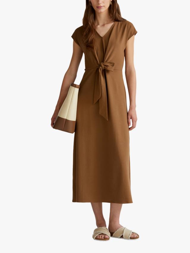 

Платье миди с деталями в виде галстука Benetton, Brown