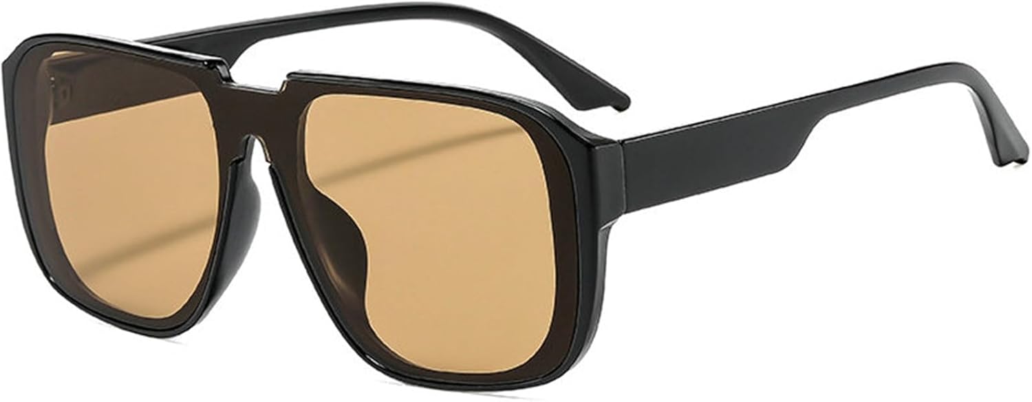 

Солнцезащитные очки COTIA квадратной формы для женщин и мужчин, ретро, ​​увеличенного размера, модные, с цельными линзами, стильные, для активного отдыха, в стиле «пилотские» солнцезащитные очки, Black Tea