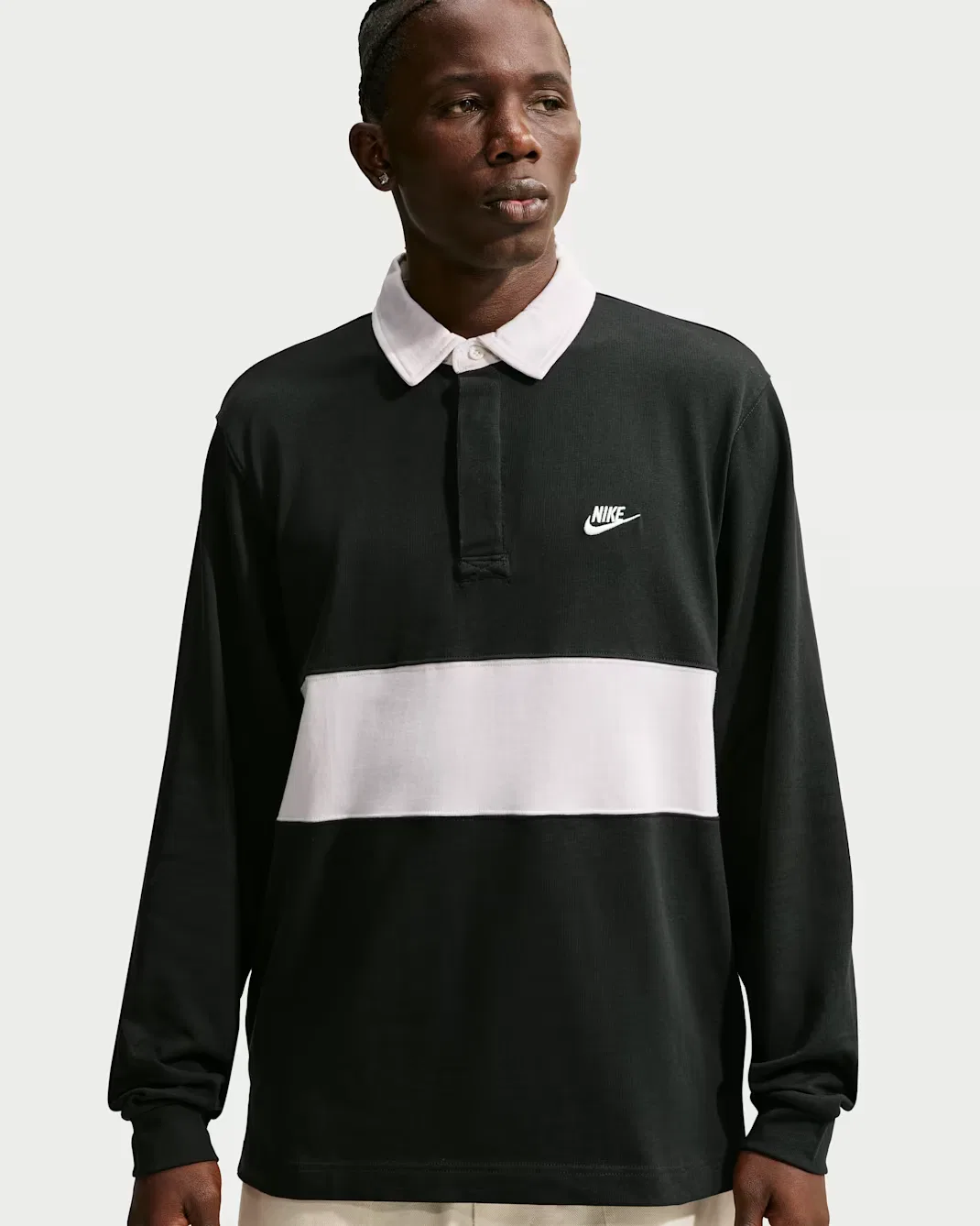 Мужская футболка для регби с длинными рукавами Nike Club, Black/Phantom/Phantom/Phantom
