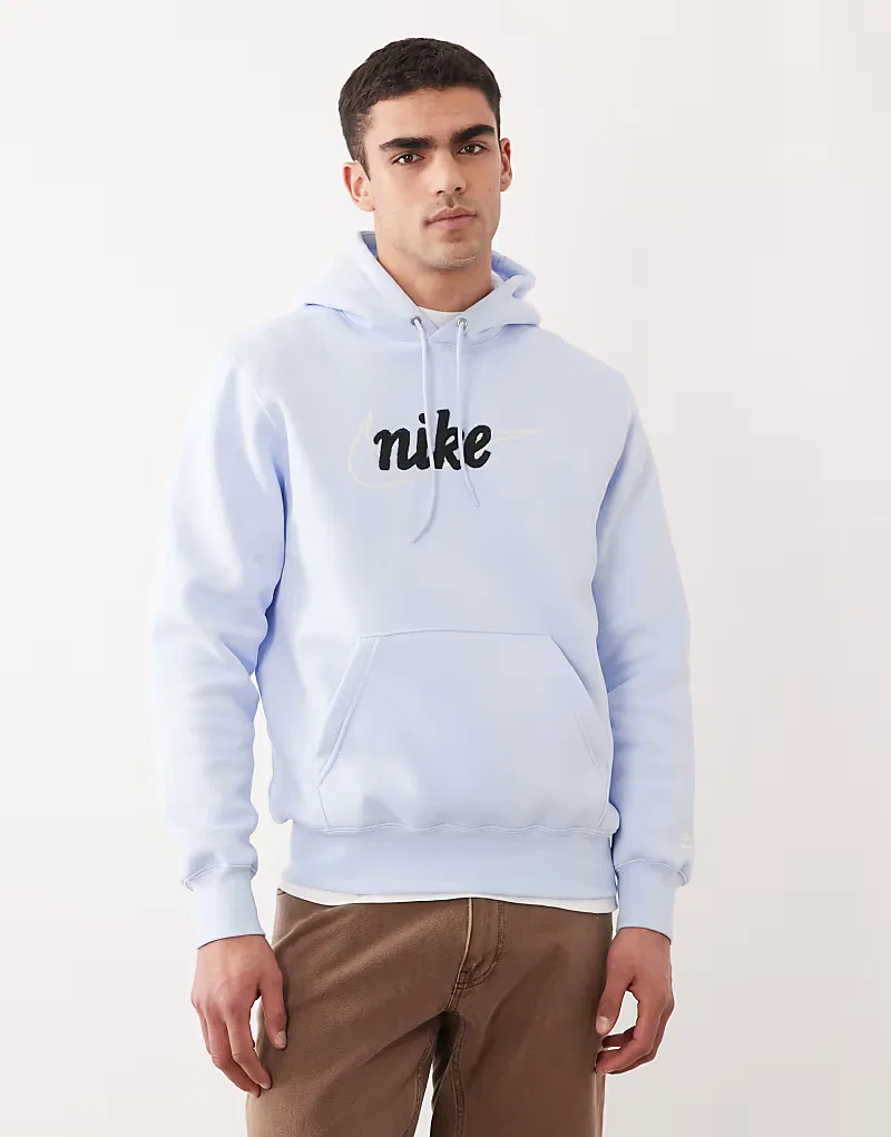 Худи с логотипом Nike Club, светло-голубой
