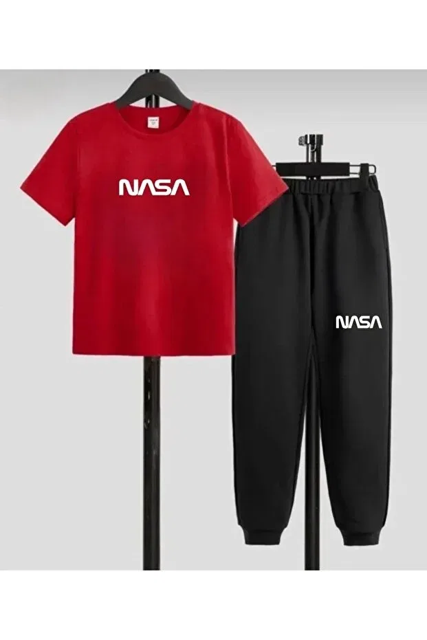 Детский спортивный комплект для девочек с принтом NASA Daxis Sportwear Company, Red