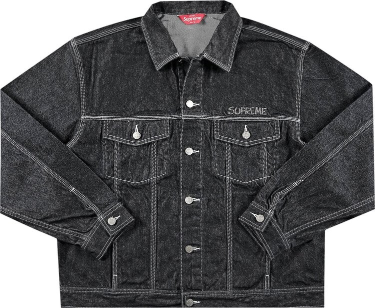 

Куртка Supreme x Smurfs Denim Trucker Jacket 'Black', черный