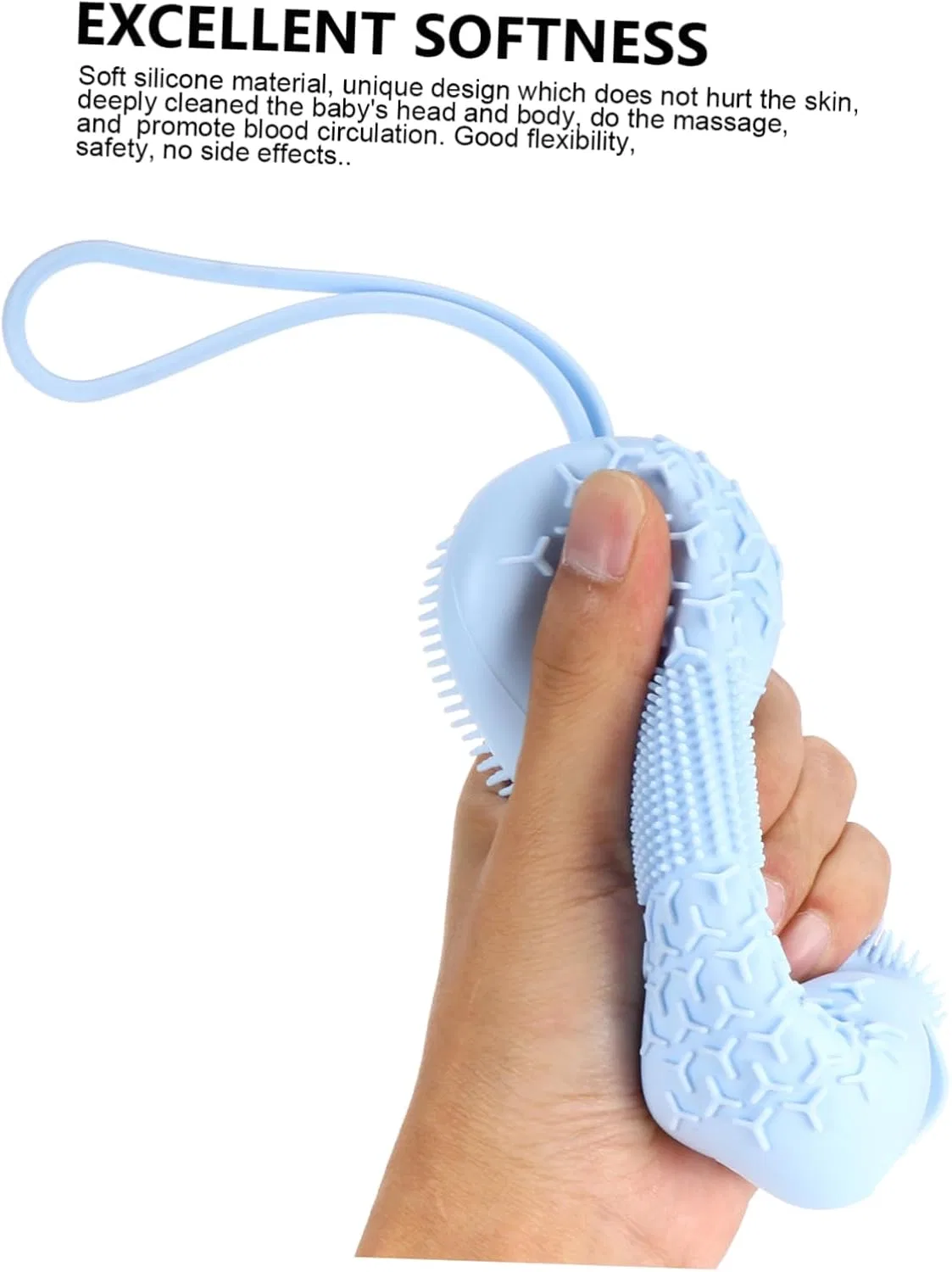Щетка для тела Silicone Set of 4 Amosfun, Blue — фото 3