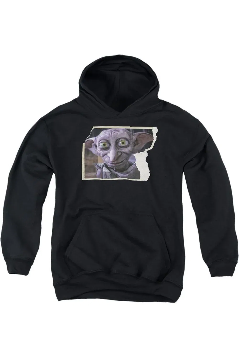 Детское худи для мальчиков с принтом Harry Potter Dobby Worn Photo Gildan, черный