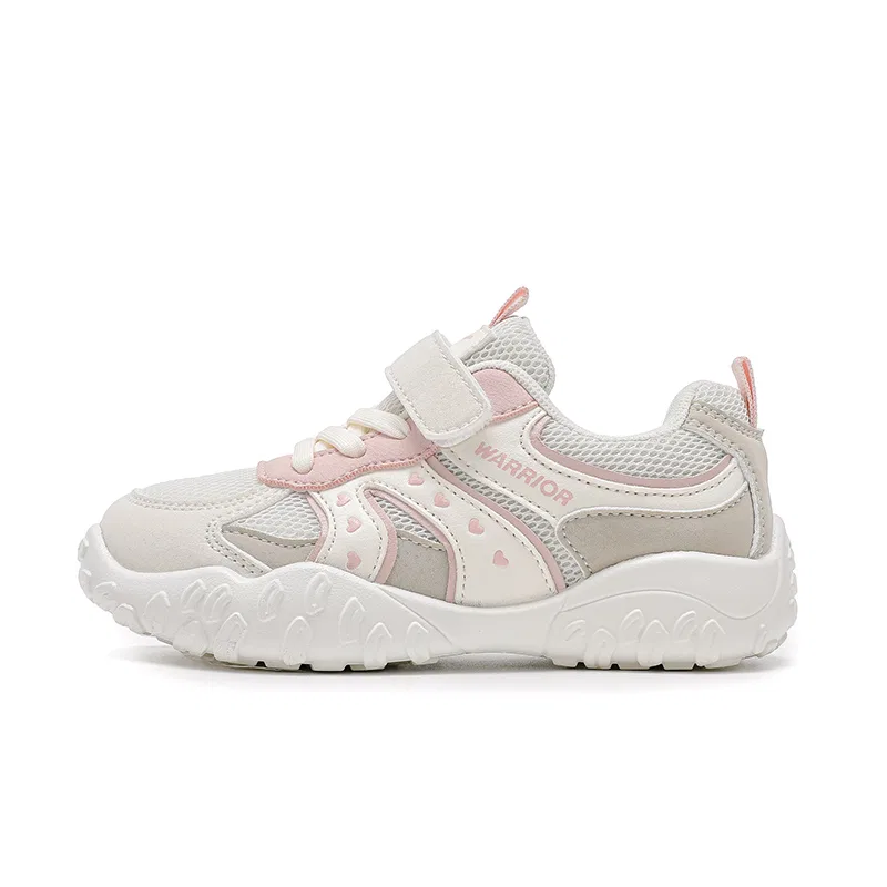 Детские повседневные кроссовки из синтетической кожи Beige Pink WARRIOR