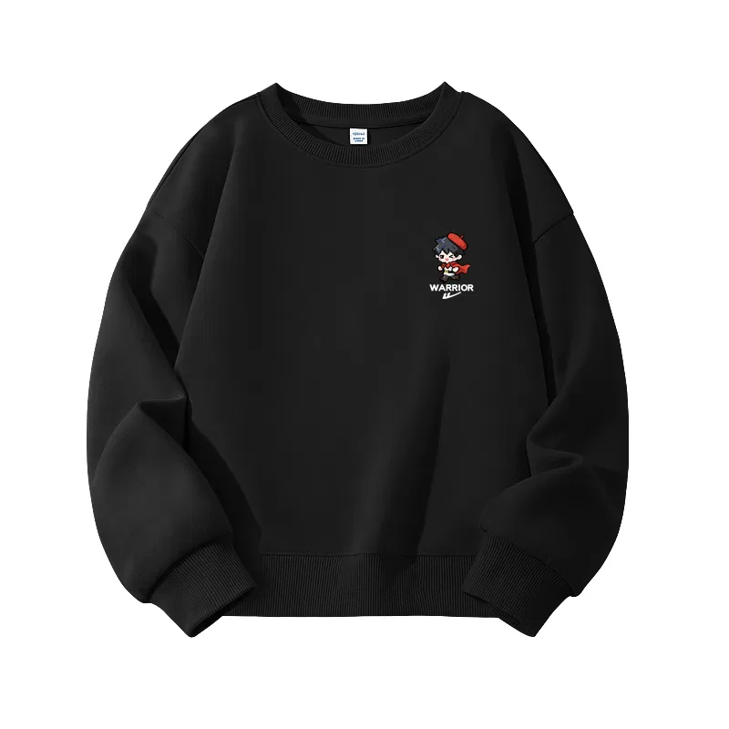 Детский свитшот с круглым вырезом, с принтом, Warm Orange/H Pixel Boy K, WARRIOR — фото 3