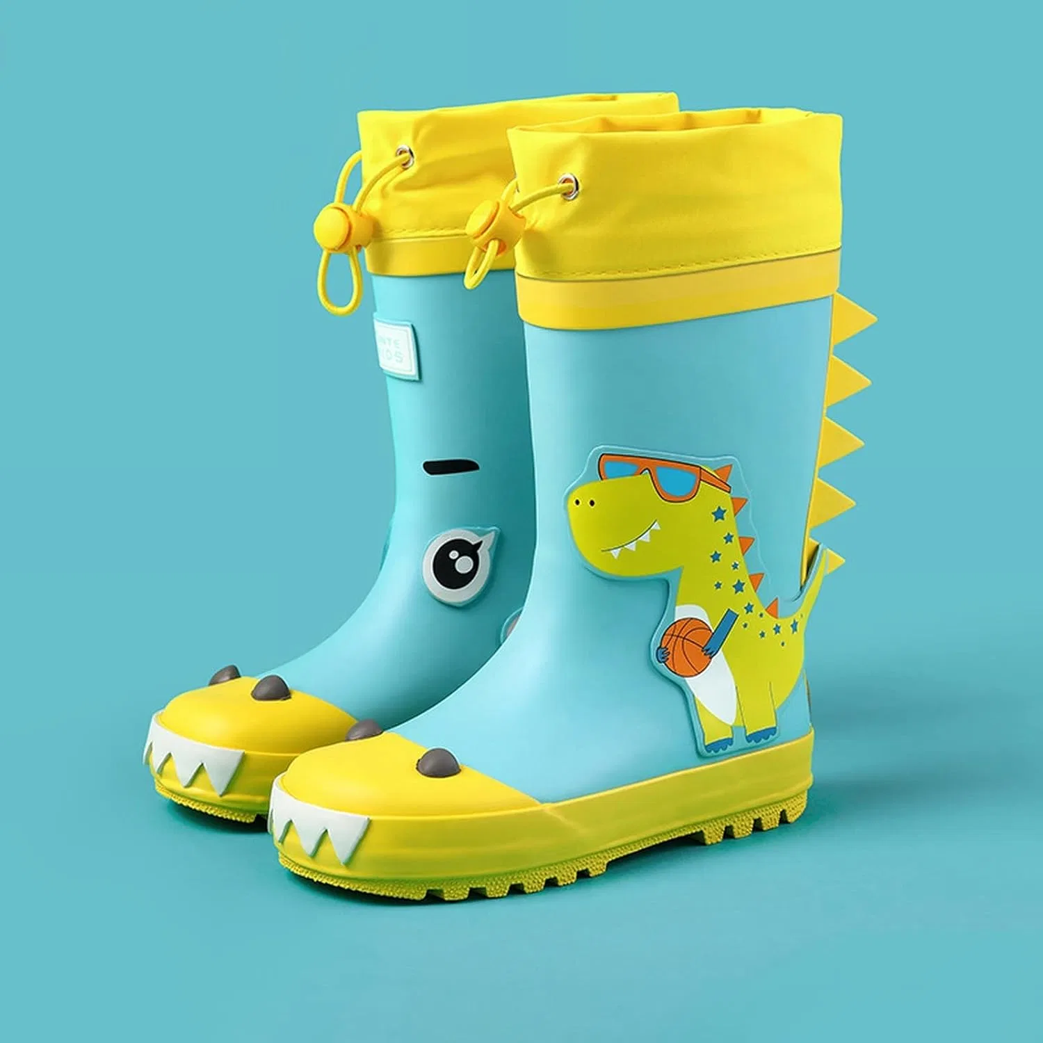 Детские резиновые сапоги для мальчиков и девочек с принтом, модель Children Boys Girls Rain Boots, Sky Blue — фото 2