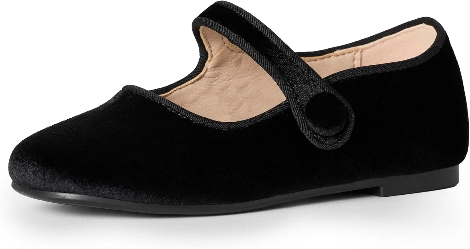 Детские балетки для девочек Mary Jane Ballet Flat Shoes Amazon Essentials, Black