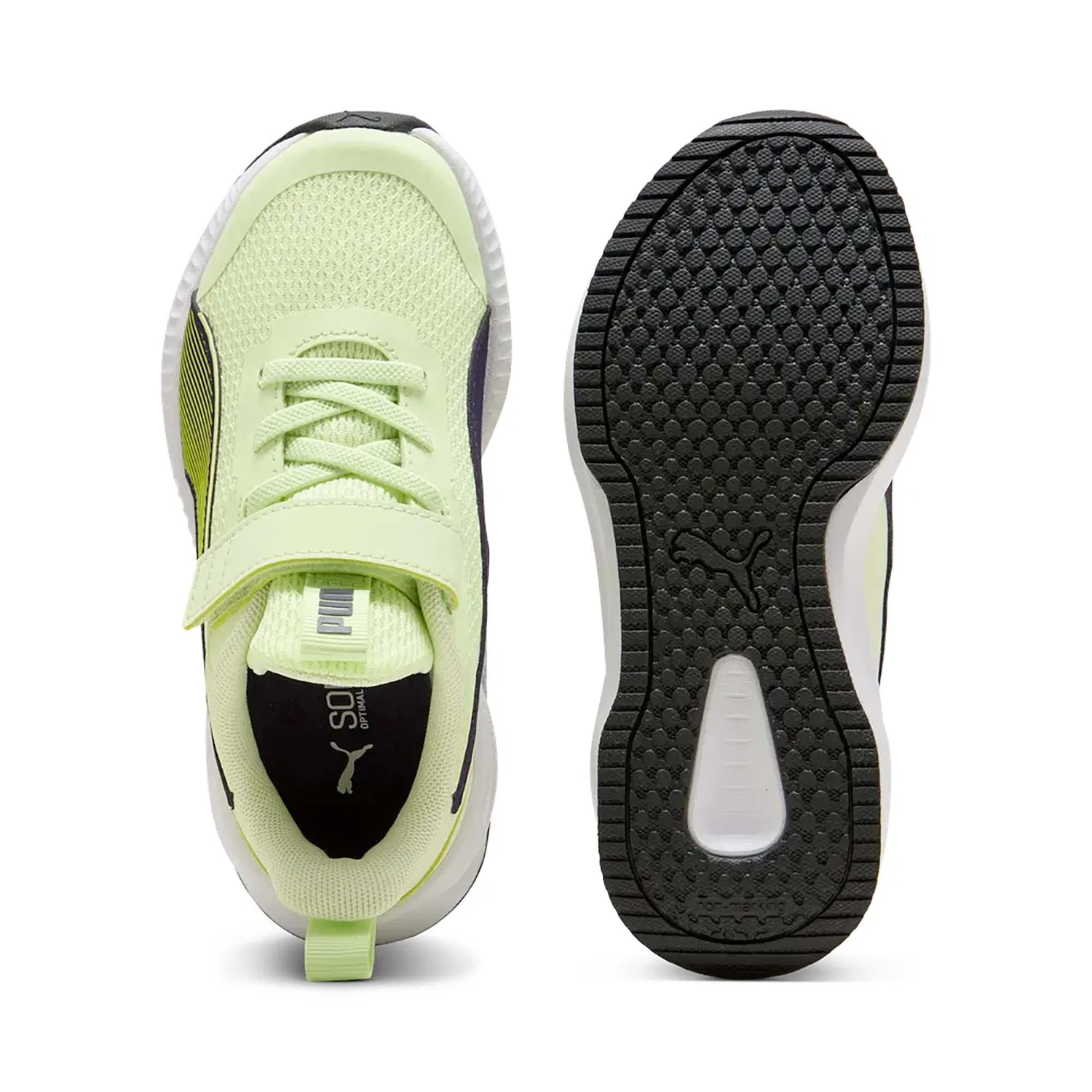 Детские кроссовки с контрастными панелями Flyer 3 Ac+ Ps Puma, Green — фото 4