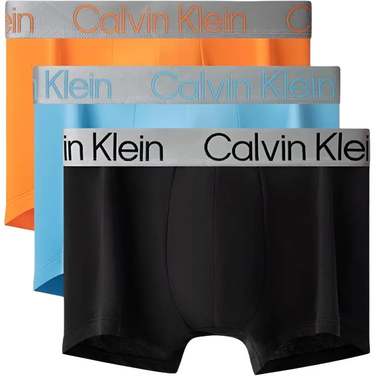 Мужские боксеры с принтом Calvin Klein, KGT-Space Black/Ocean Blue/Vibrant Orange