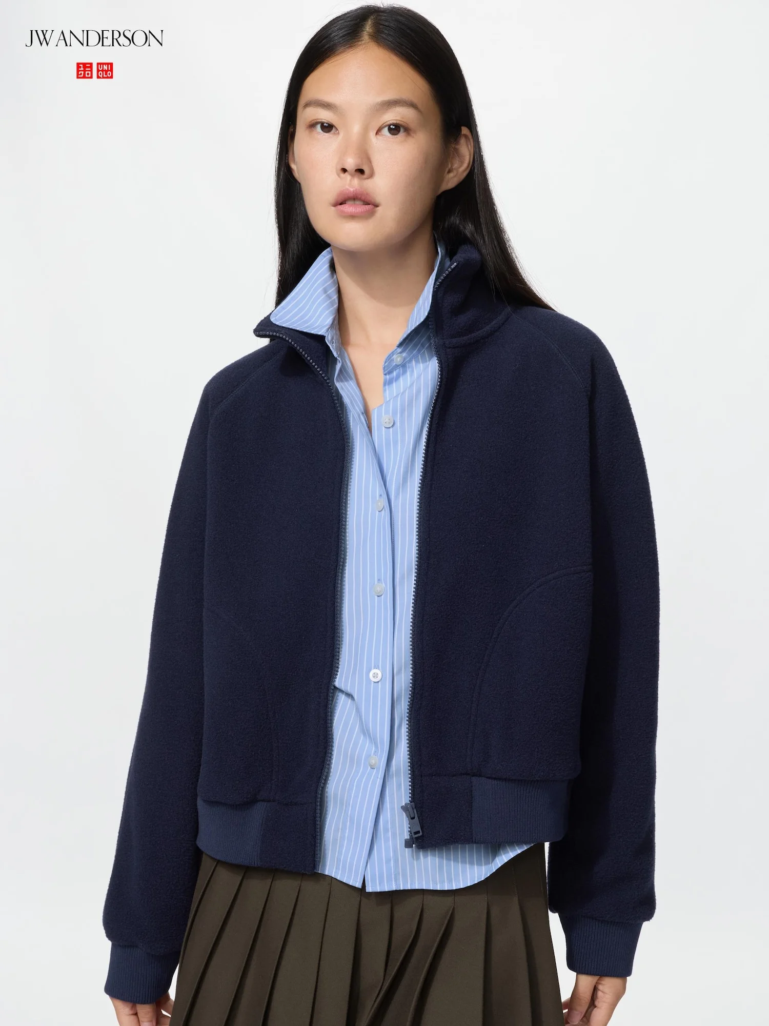 Куртка Uniqlo and JW Anderson Short из флисовой ткани, 69 темно-синий