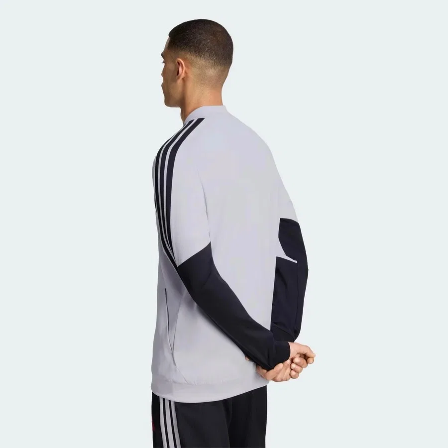 Свитшот мужской с молнией Liverpool FC Tiro Presentation adidas, Серый — фото 2