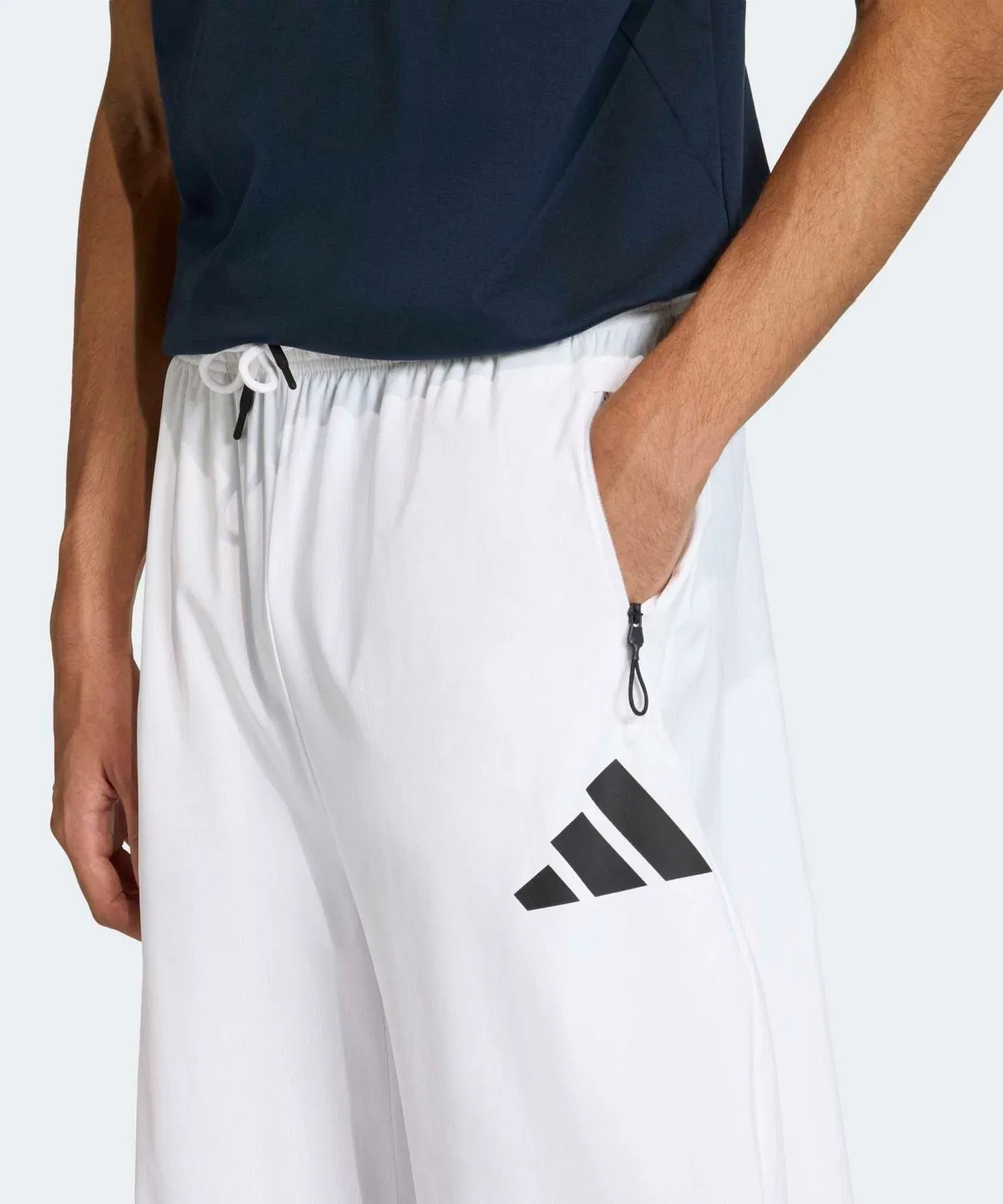 Мужские спортивные брюки свободного кроя с матовым принтом Z.N.E. Adidas, Белый — фото 3