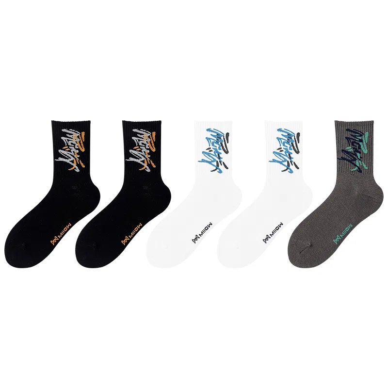Детские носки средней длины 5 пар Black 2+White 2+Dark Gray MIIOW