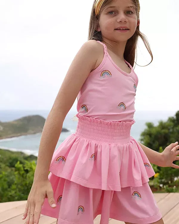 Детский комплект для девочек с кристаллами Crystal Rainbow Summer Set Lola + The Boys, розовый — фото 2