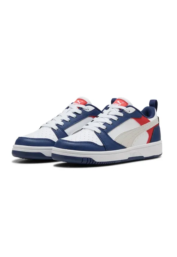 Кроссовки с кожаным верхом Rebound v6 lo jr Puma, White Dim, белый — фото 2