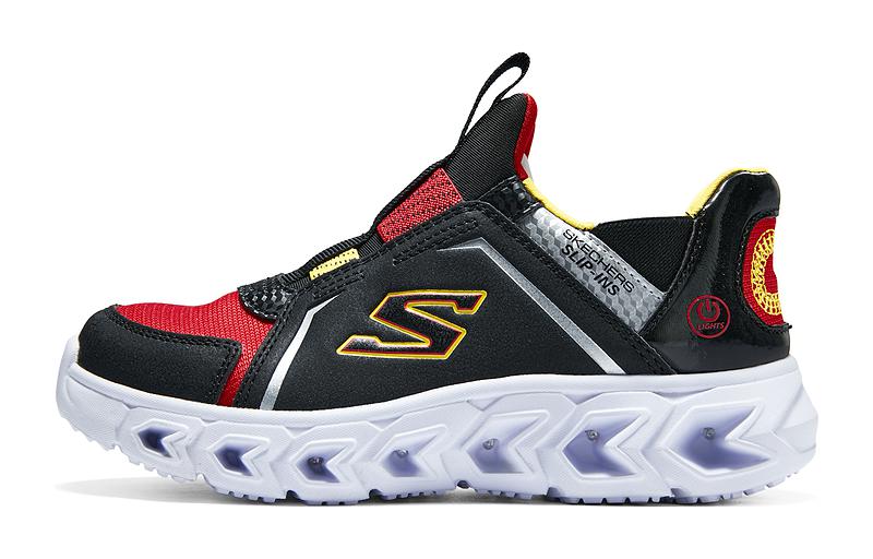 

Износостойкие низкие детские кроссовки для повседневной жизни Skechers Kids, черный/красный