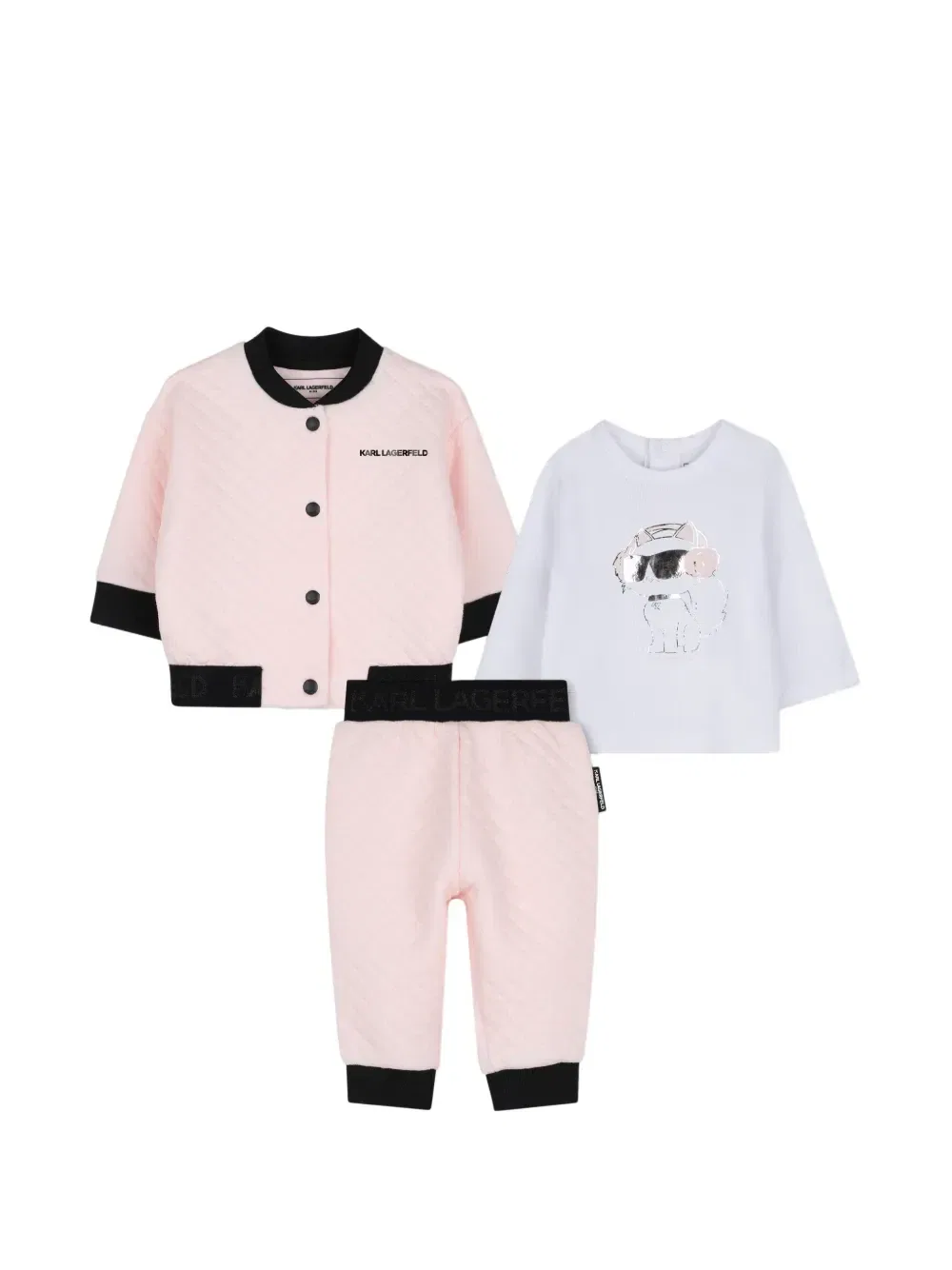 Спортивный костюм с логотипом Karl Lagerfeld Kids, розовый