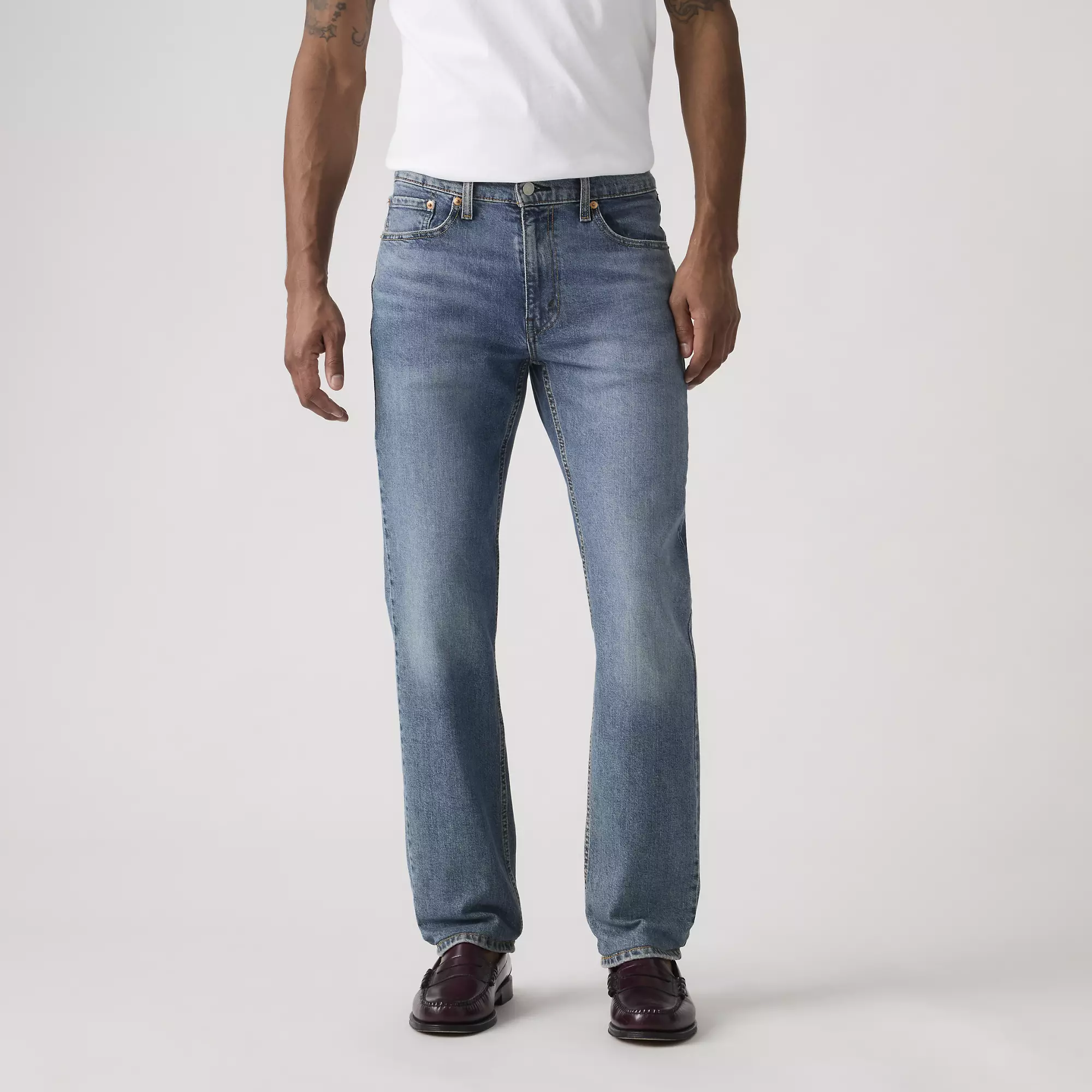 Мужские джинсы Levi's 514 Straight, темный индиго с легким эффектом потертости