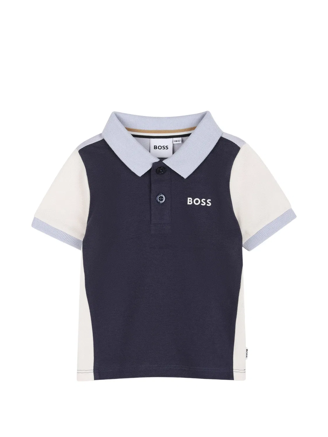 Рубашка поло в стиле колор-блок Boss Kidswear, синий