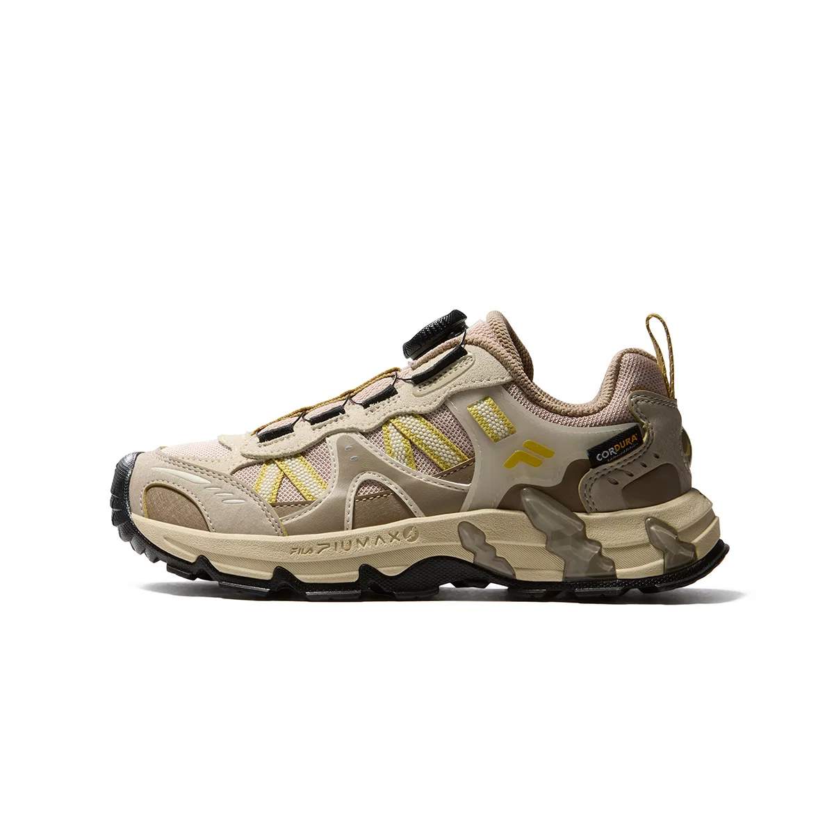Детские кроссовки для мальчиков с шнуровкой FILA KIDS, Ice Sand Brown/Swan Yellow