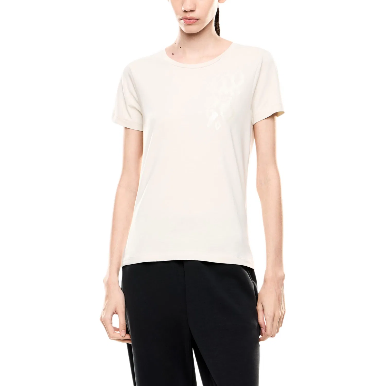 Футболка женская Regular, EA7, Emporio Armani, Beige — фото 4