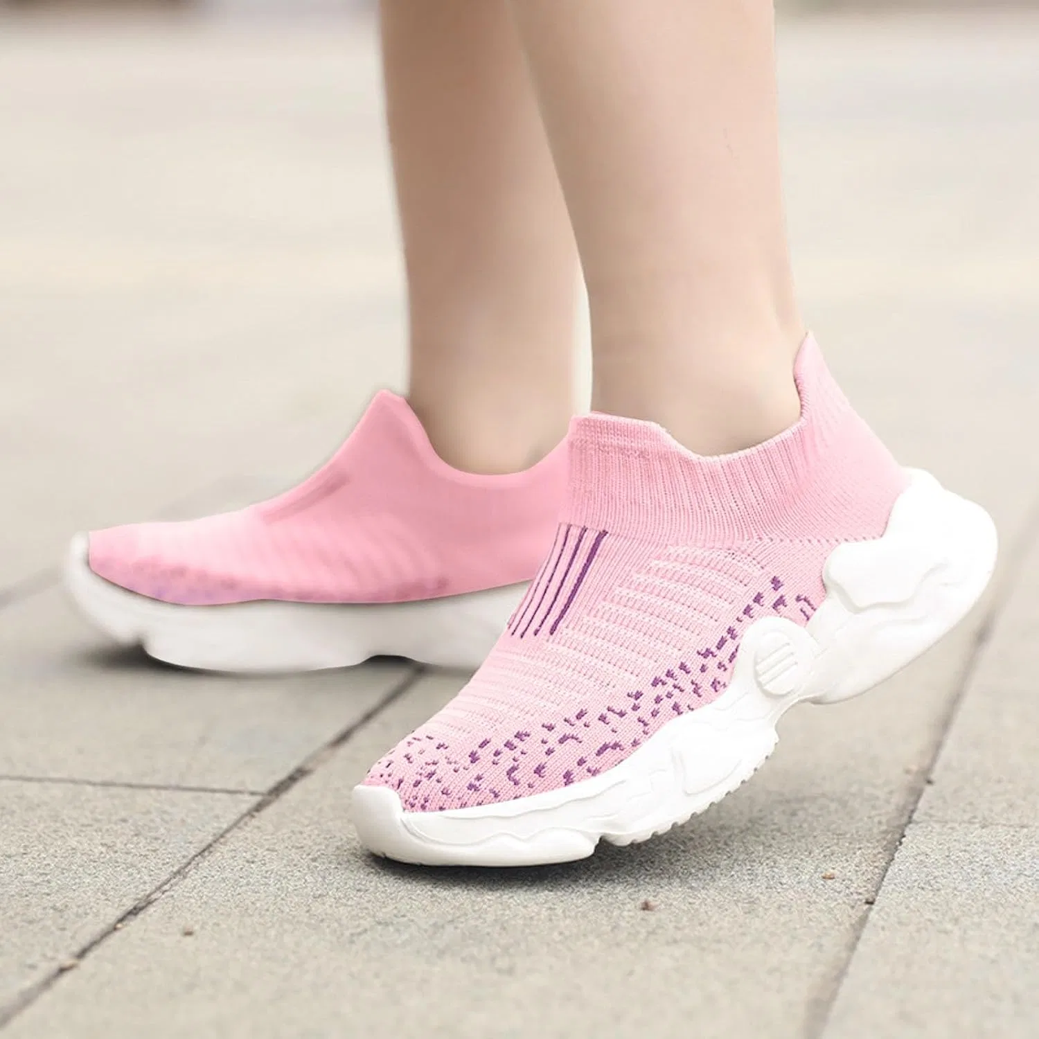 Детские кроссовки для мальчиков с дышащей сеткой IWIHMIV, Pink — фото 3
