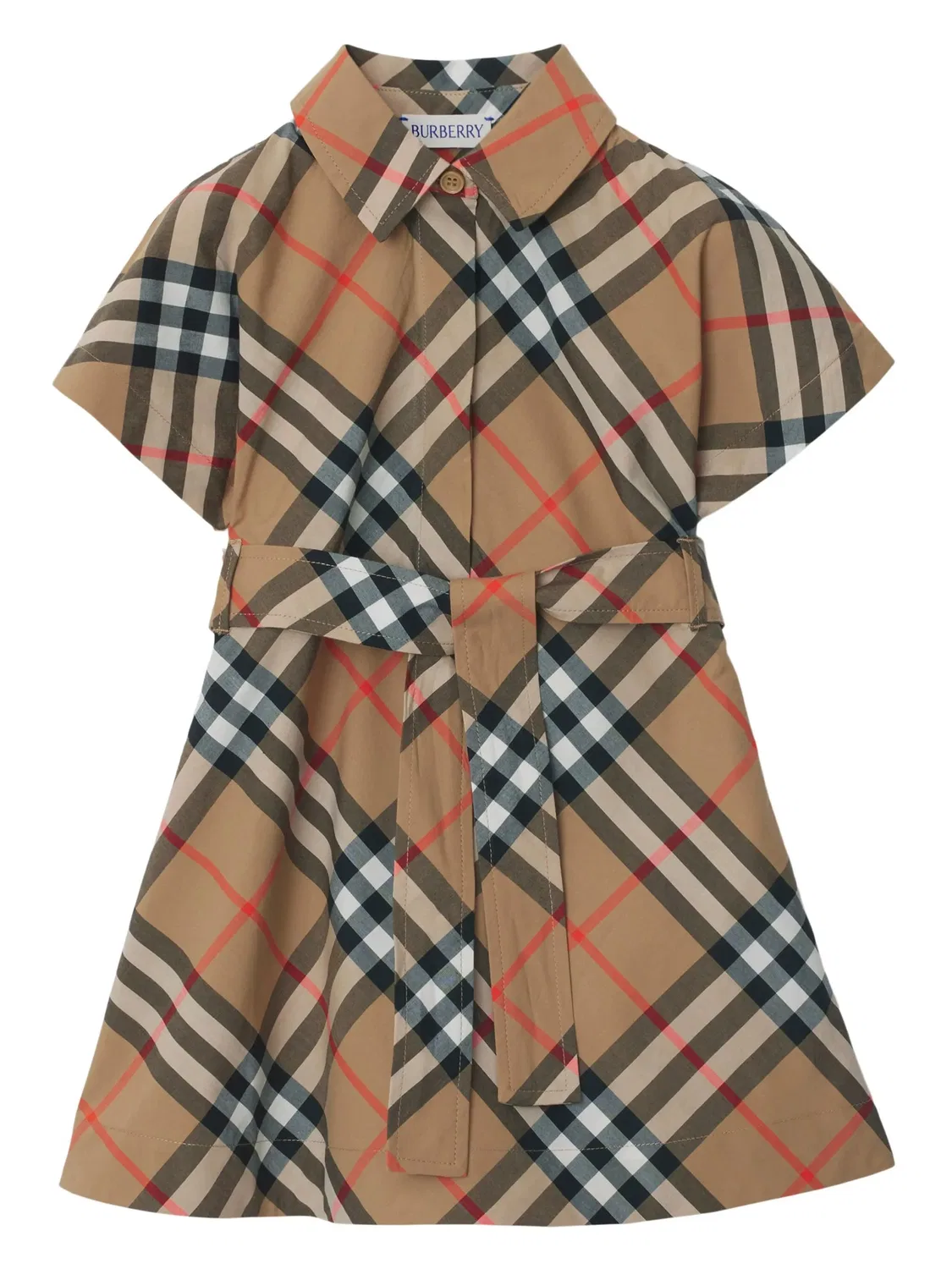 Рубашечное платье в клетку Burberry, коричневый