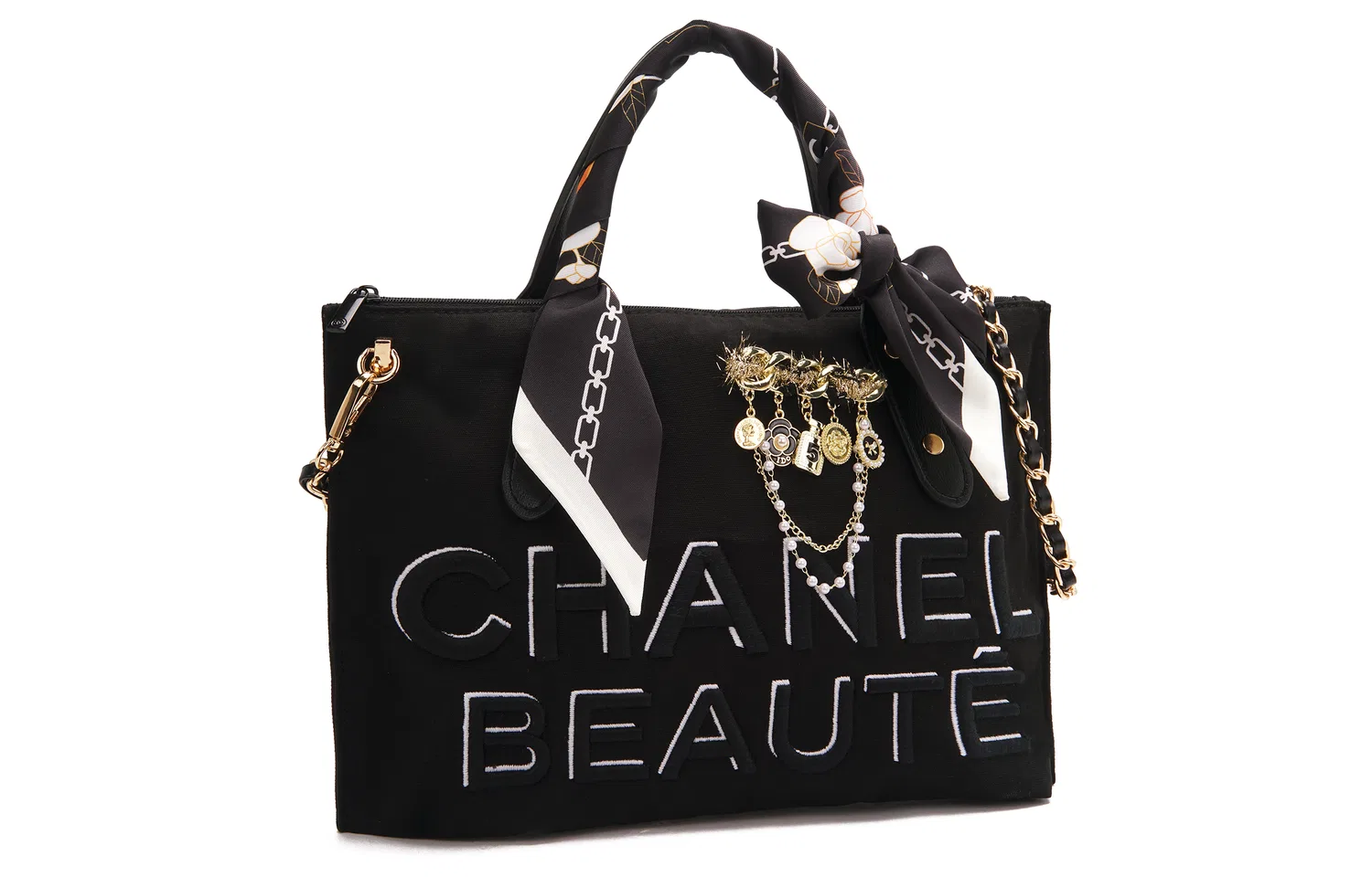 Женская косметичка с принтом Paris Holiday Jinx, CHANEL, Black — фото 3