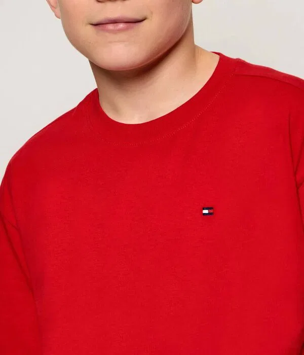 Детская футболка с круглым вырезом Essential Tommy Hilfiger, красный — фото 4