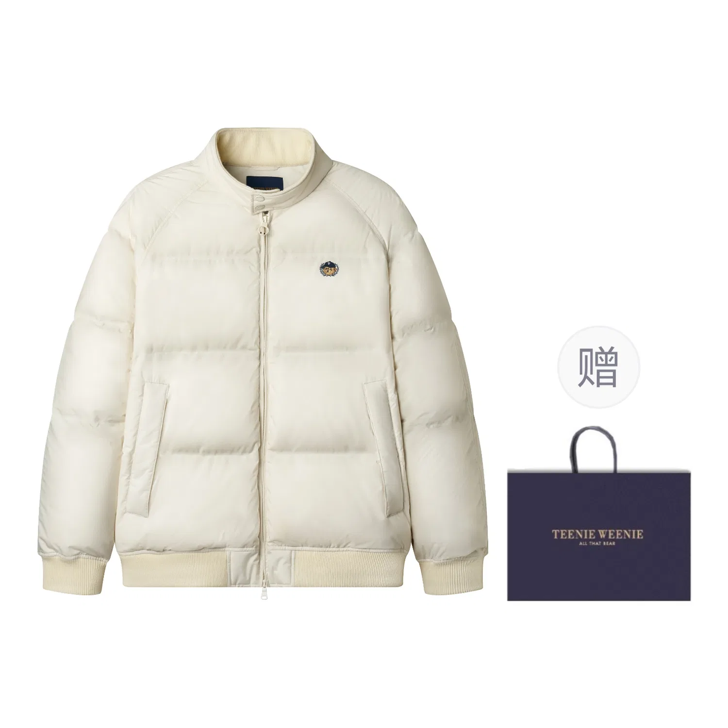 Детский пуховик без гендера с наполнением 102-120 г Light Warmth Collection, Teenie Weenie Men, Ivory White