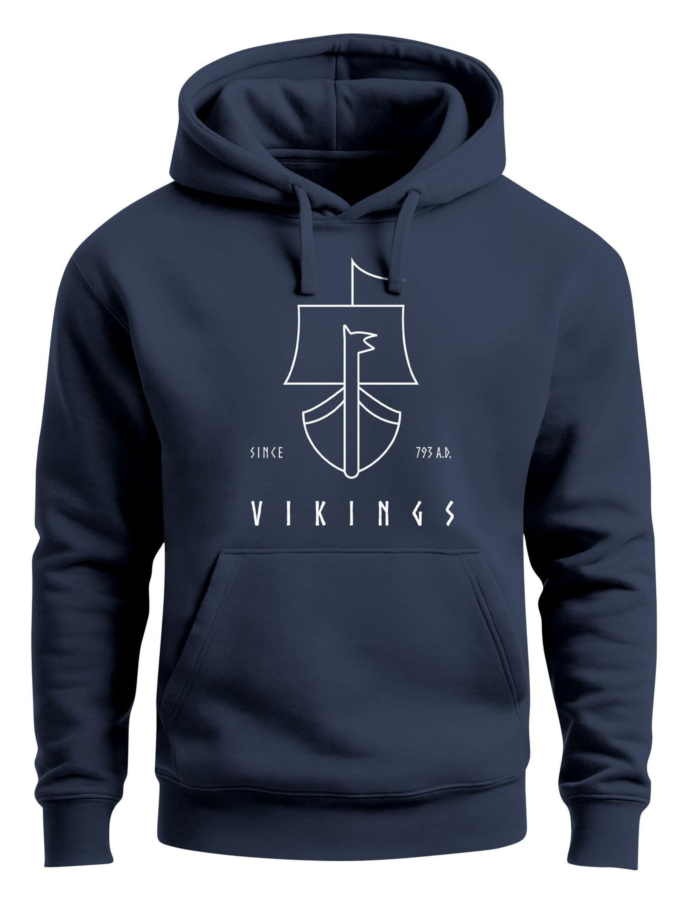 

Neverless Толстовка 'viking ship minimalism' в цвете Navy
