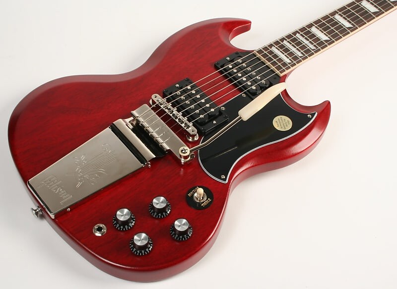 

Gibson SG Standard '61 Maestro Vibrola Выцветшая винтажная вишня SG Standard '61 Maestro Vibrola Faded Vintage Cherry