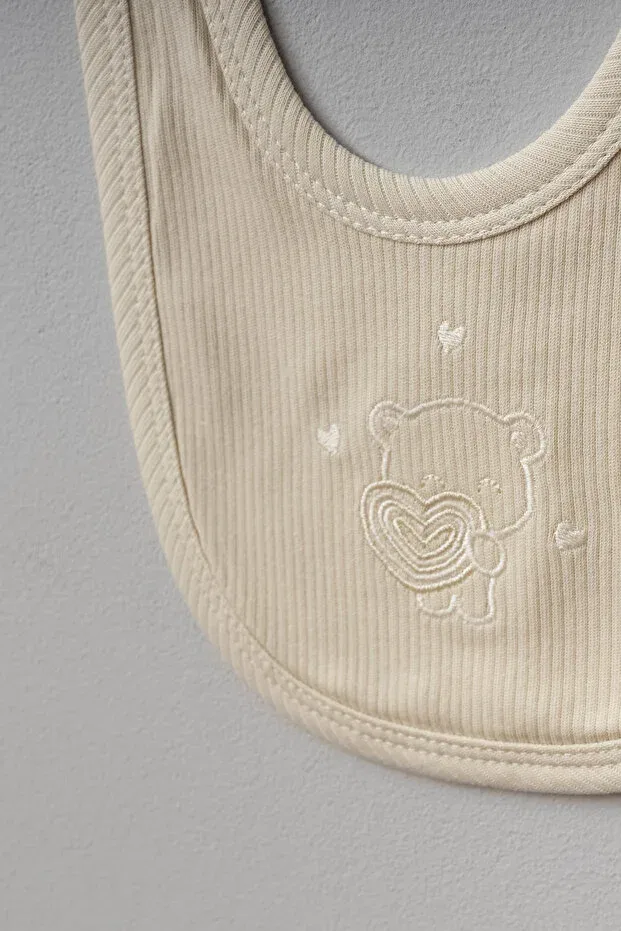 Детский комплект боди для новорожденных с принтом Heart pattern Bebitof, Ecru — фото 4