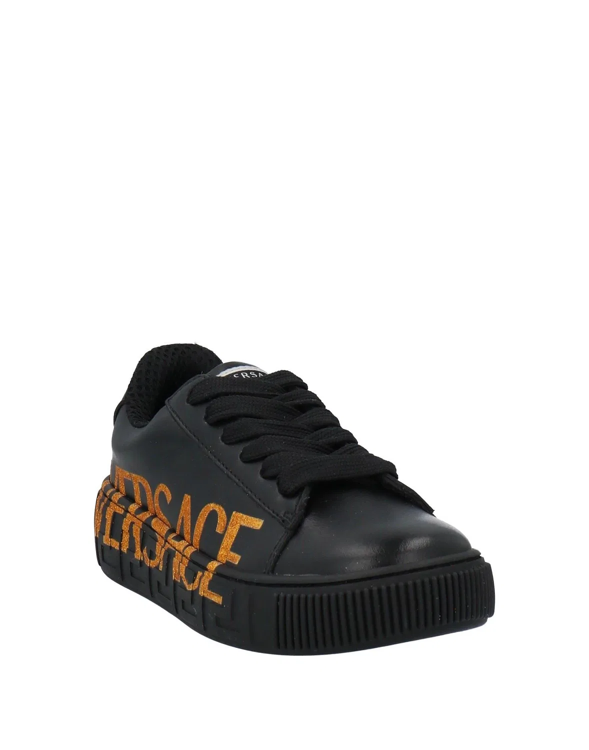 Детские кроссовки для девочек кожаные Versace Young, черный — фото 2