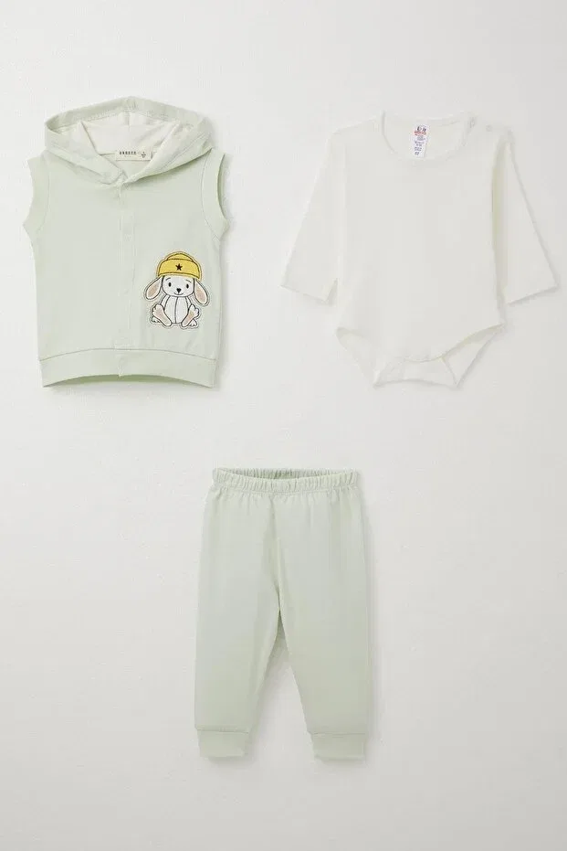 Детский комплект боди для мальчиков с принтом Sportswear Breeze, Water Green