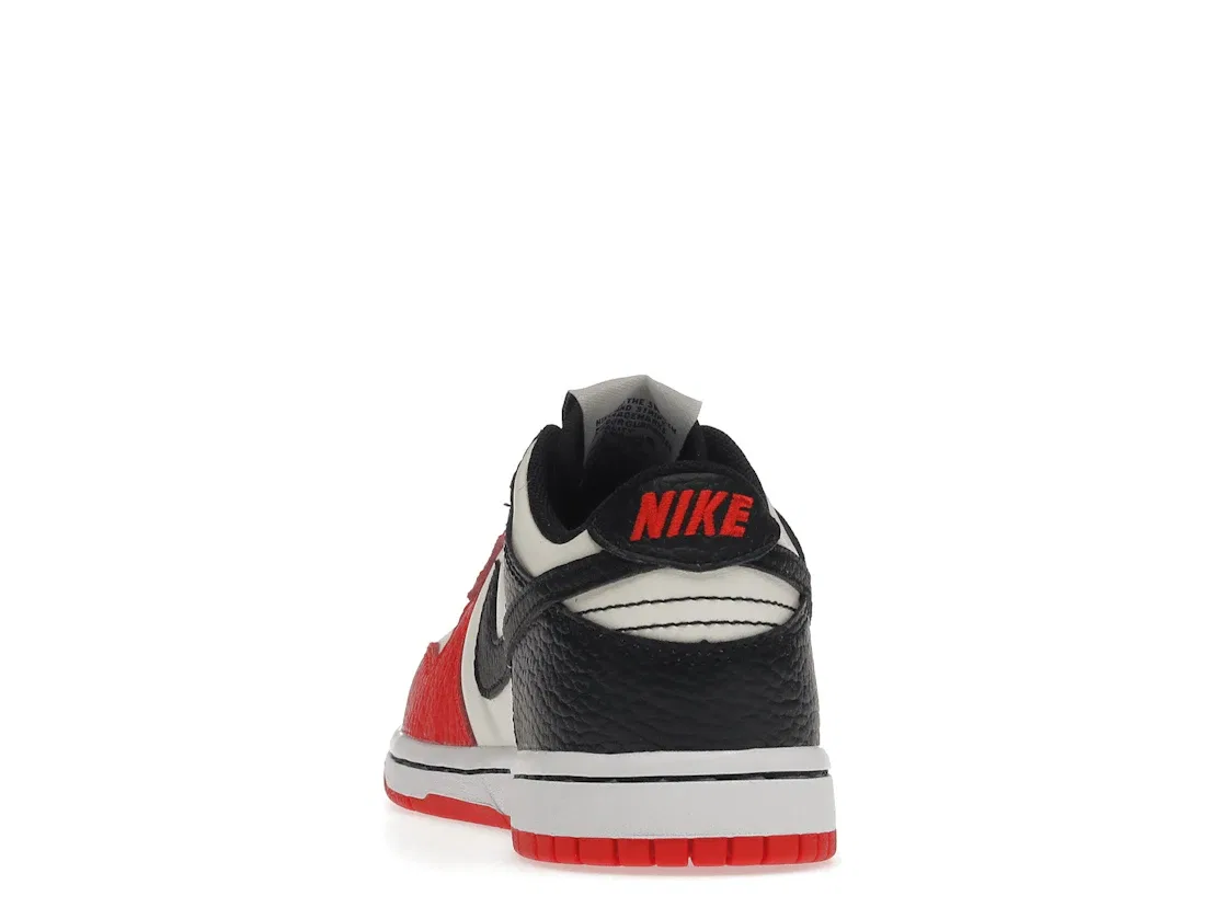 Детские кроссовки Lifestyle с кожаным верхом Nike Dunk Low EMB, Sail/Black/Chile Red/Black — фото 4