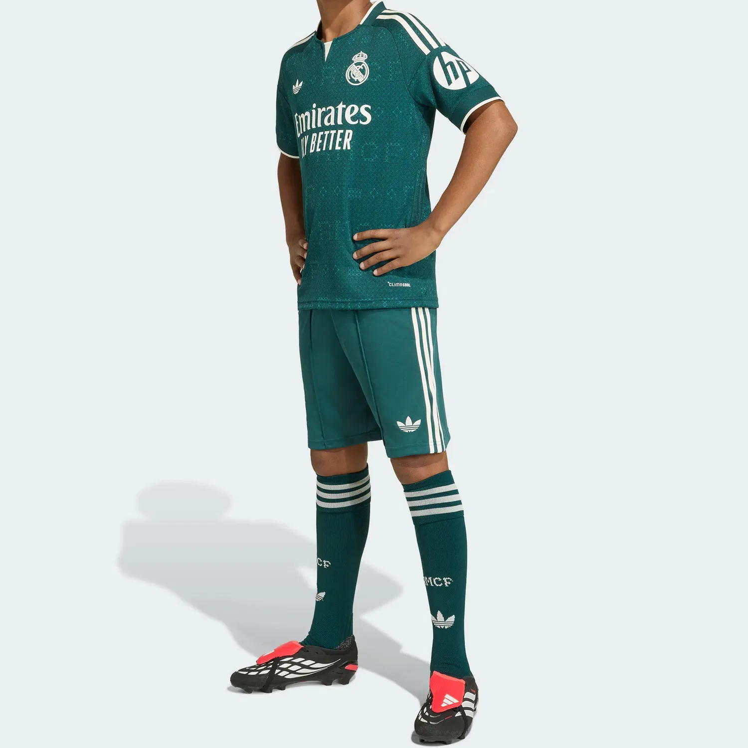 Детские шорты с принтом Adidas Originals, Aurora Ivy Green — фото 4