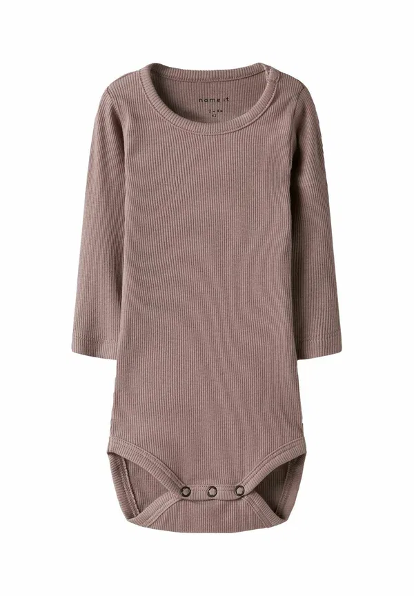 Боди с длинным рукавом, рибана, Langarm body 2er-set druckknopfen rundhalsausschnitt - leggings - trousers, Name It, blau-pink, розовый — фото 3