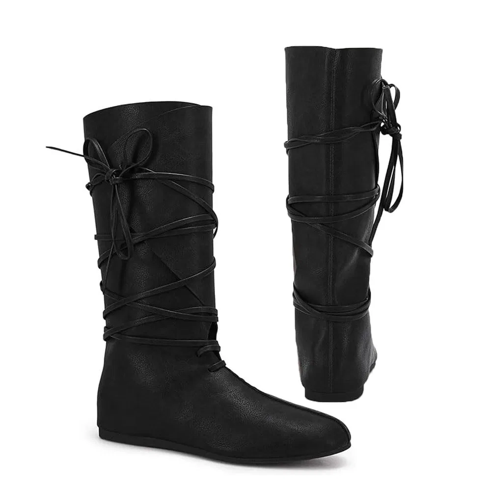 Детские кожаные ботинки с длинным голенищем Rider Boots YUMALI, Black
